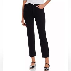 NWOT DL1961 Mara Mid Rise Instasculpt Straight Ankle Jeans in Black Peached Raw